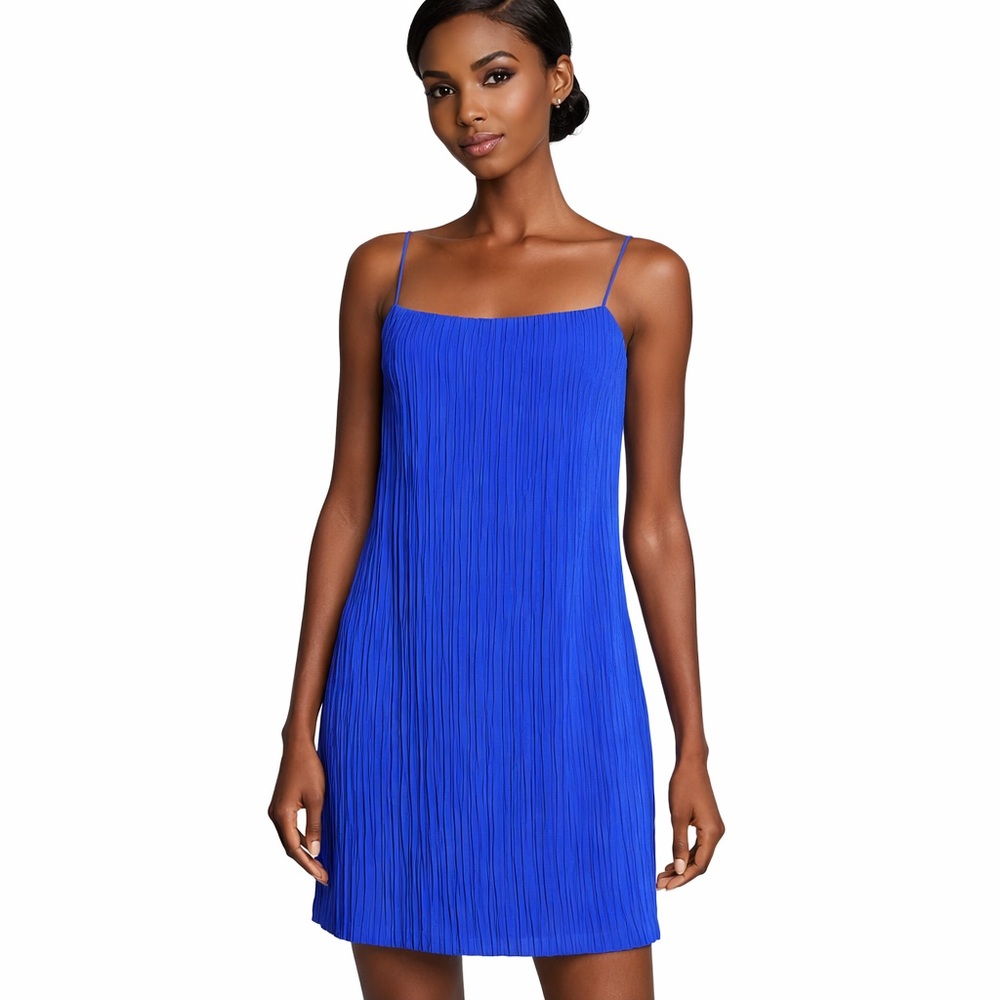 Piazza Sempione Royal Blue Pleated Dress | Italian Luxury | Elegant